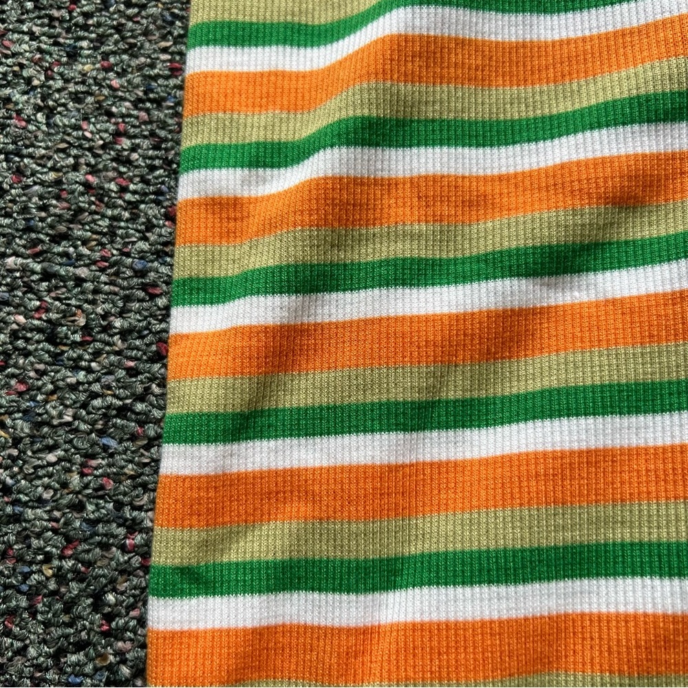 NA-KD Orange & Green Striped Pattern Maxi Pencil Bodycon Modest Stretch Skirt XL - Picture 14 of 15